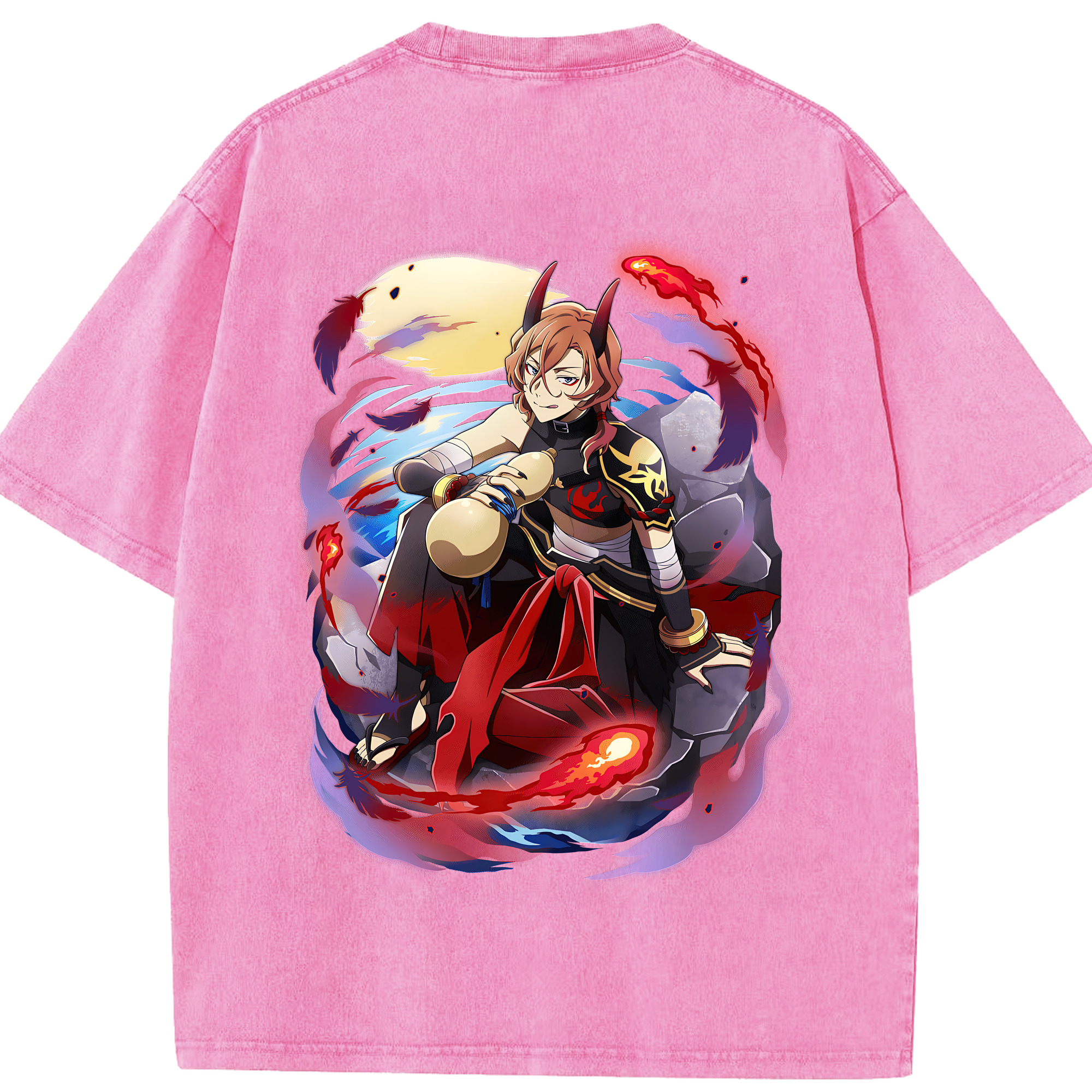 （画像用） 文豪ストレイドッグス Bungo Stray Dogs 綿100% ヴィンテージ風 半袖Tシャツ（背面プリント）